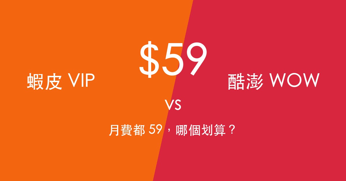 蝦皮 VIP vs 酷澎 WOW：月費都 $59，哪個划算？免運、退貨、缺點一次看